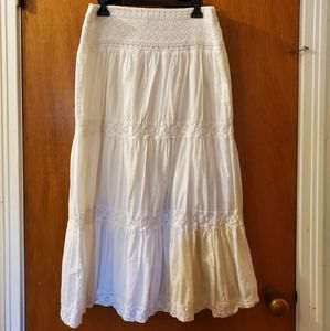 White long maxi skirt